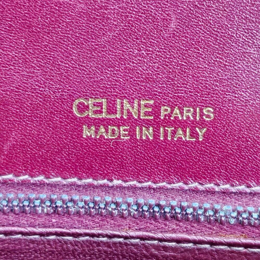 Vintage CELINE Horse Carriage Burgundy Italy Leather Shoulder Bag w Wallet - Picture 11 of 16